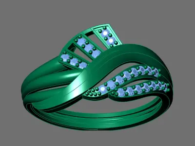 Womens Rings With Stone Ring Ready STL 3DM Models Rings women 3D print model