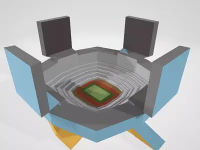 Athelete Racetrack Stadium Low-poly 3D model