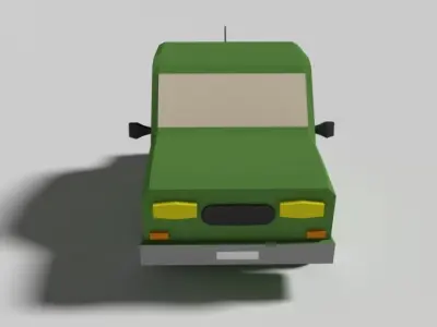 Low Poly Cartoon Car Low-poly 3D model Low-poly
