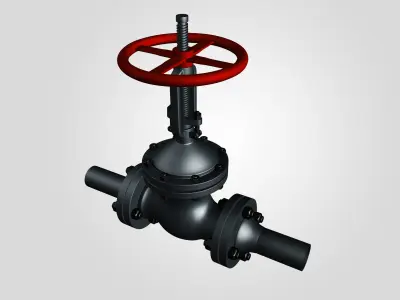 Gate valve ZKL 50 x 40 mm 3D model