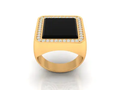 Ring M147 Mens luxury ring with enamel and gems 3D print model