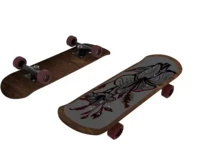 skateboard two skateboards 3D model