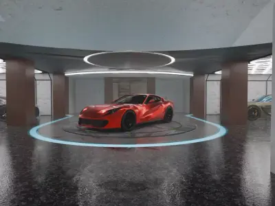 Underground luxury garage 3D model