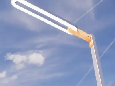 Sci-fi Simple Street Light Post 002 3D model