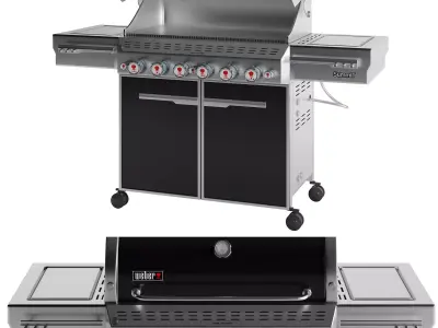 outdoor gas grill Low-poly 3D model