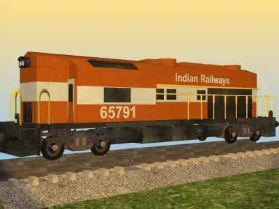 Indian Diesel Locomotive 3D Model V2 Free 3D model