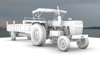 Tractor trolley 3D model
