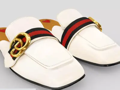 Gucci woman luxury fashion leather slippper 3D model