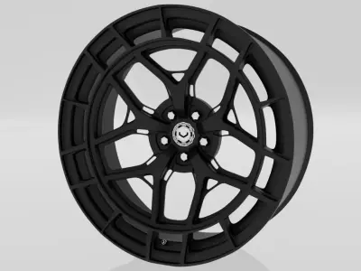 Vossen HFX-1 car ring-5lug edition Low-poly 3D model