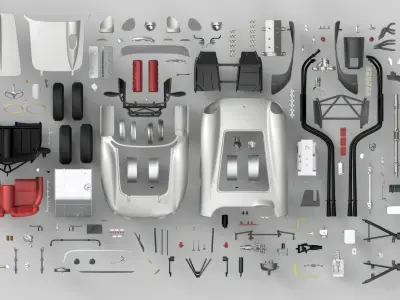 Ferrari 625 TRC 3D Printable - Car Kit BundlePack 3D Model Collection