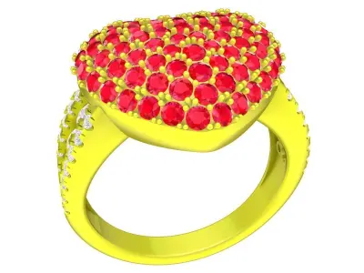 A5675 Luxury Diamond Heart Ring 3D Model 3D print model