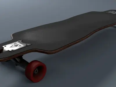 Longboard PBR Lov-poly 3Dmodel Low-poly 3D model