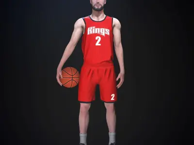 Basketball player Low-poly 3D model