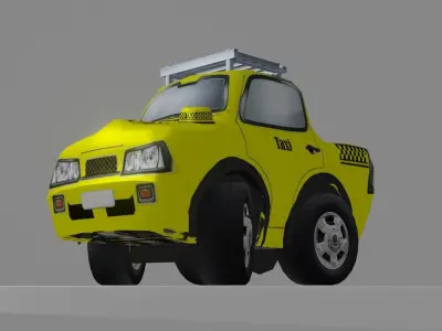 Toon Taxi Low-poly 3D model