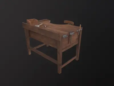 Workbench 3D Model wooden table 3D model
