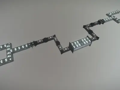 Sci fi Level design Free low-poly 3D model