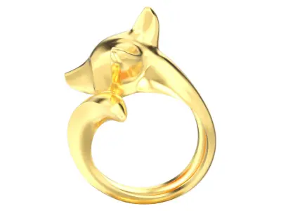 Stylish decorative fox ring 3D print model