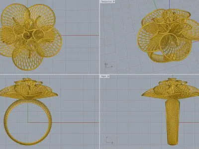 woman ring 3D print model