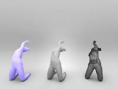 Beautiful woman practicing yoga 446 Low-poly 3D model