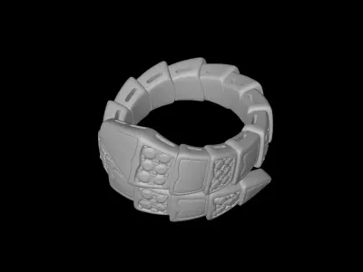BULGARI - SERPENTI VIPER - RING - HALF STONE HALF DIAMONDS 3D print model