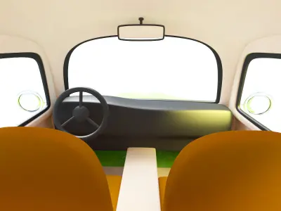 small retro car Low-poly 3D model