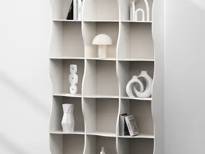 Wavy rack set Decorative shelves 3D model