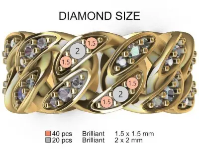 CUBAN RING SIZE 6 USA 3D print model