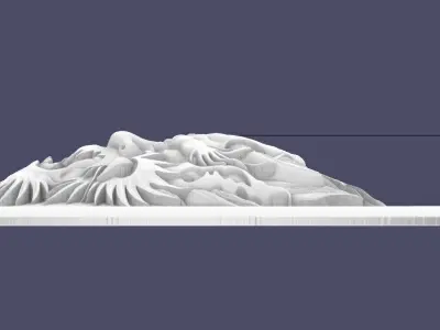 Drago head bas-relief 3D print model