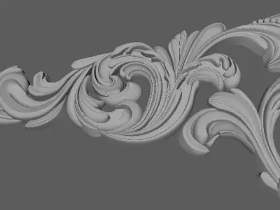 Central decor ornament for furniture 3D model 721