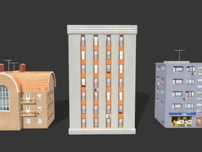 City Building Constructor Low-poly 3D model