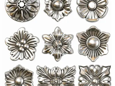 Collection of 25 classic rosettes 3D model