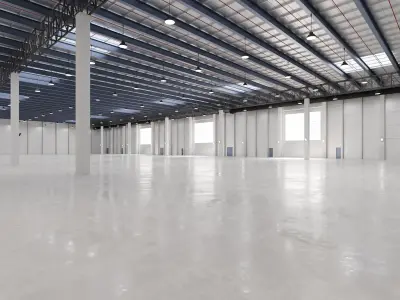 Airplane Hangar Interior 17 Low-poly 3D model