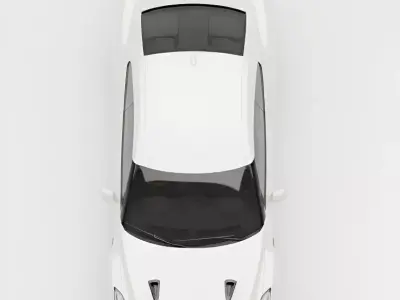 Sleek White Sports Coupe Low-poly 3D model