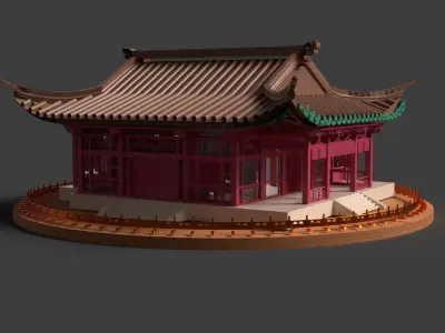 Chinese ancient house  Low-poly 3D model purchase