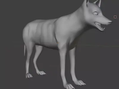 Gray Wolf Base Mesh  Low-poly 3D model