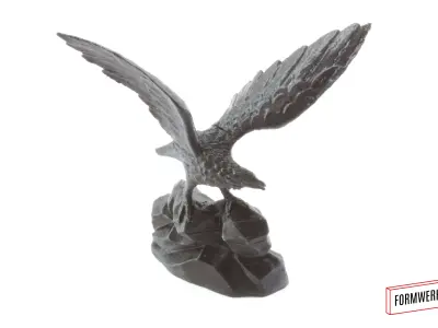 Bald Eagle 3D-scanned miniature diorama 3D print model