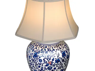 Ralph Lauren Chinoiserie Porcelain Nightstand Asian Table Lamps 3D model