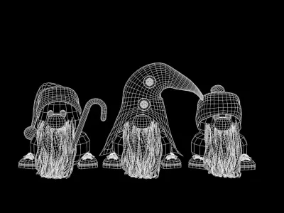 Snowball Doll Elf 3D Model 3D model