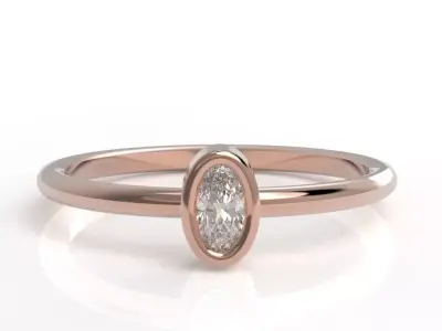 Oval bezel ring 3D print model