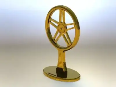 120 dia brass bike wheel trophy Free 3D model