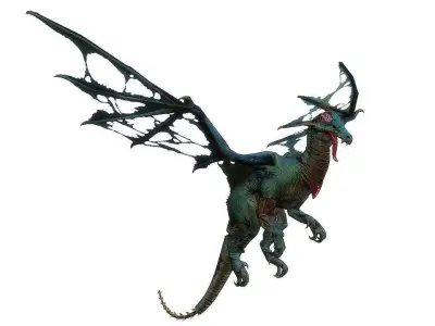 Fantasy Zombie Dragon Low-poly 3D model