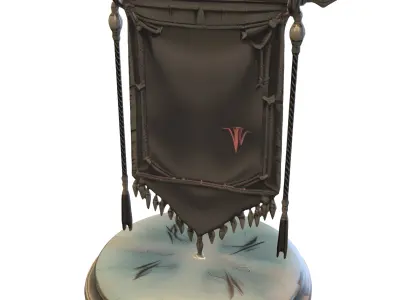 Dark Vampire Clan Banner 3D model