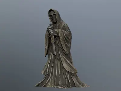 Dark statue Low-poly 3D model