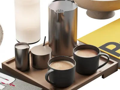 119 decorative set 032 american style neutral decor P01 3D model