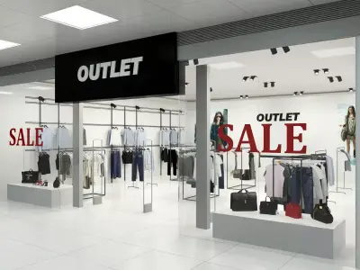 Fashion Store Outlet interior scene Render Ready  3D model