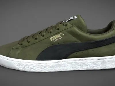 Green Puma Suede Low-poly 3D model