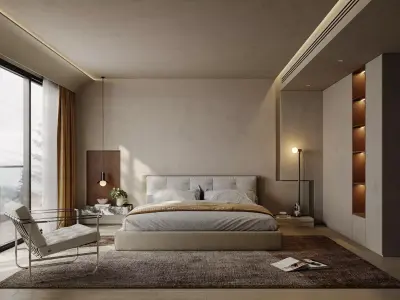 Bedroom interior scenes 3D model 15