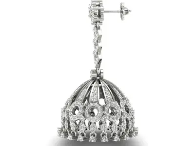 LUXURY MICROSETTING DIAMOND EARRINGS 3D print model get