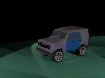 UAZ Russian car Free low-poly 3D model