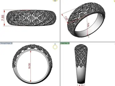 Womens ring openwork 3D print model